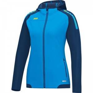 JAKO Ladies Куртка с капюшоном Champ JAKO сине-темно-синий неоновый желтый